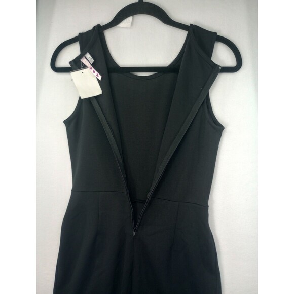 NWT Three Pink Hearts Dress Black Zipper Mini Size S Faux Wrap Front Stretch - Picture 14 of 14